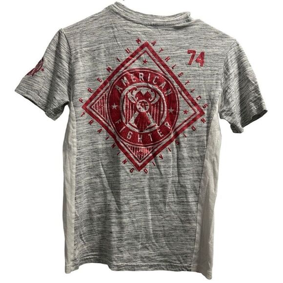 Men’s American Fighters Grey And Red T-shirt Sz.S - Picture 2 of 3